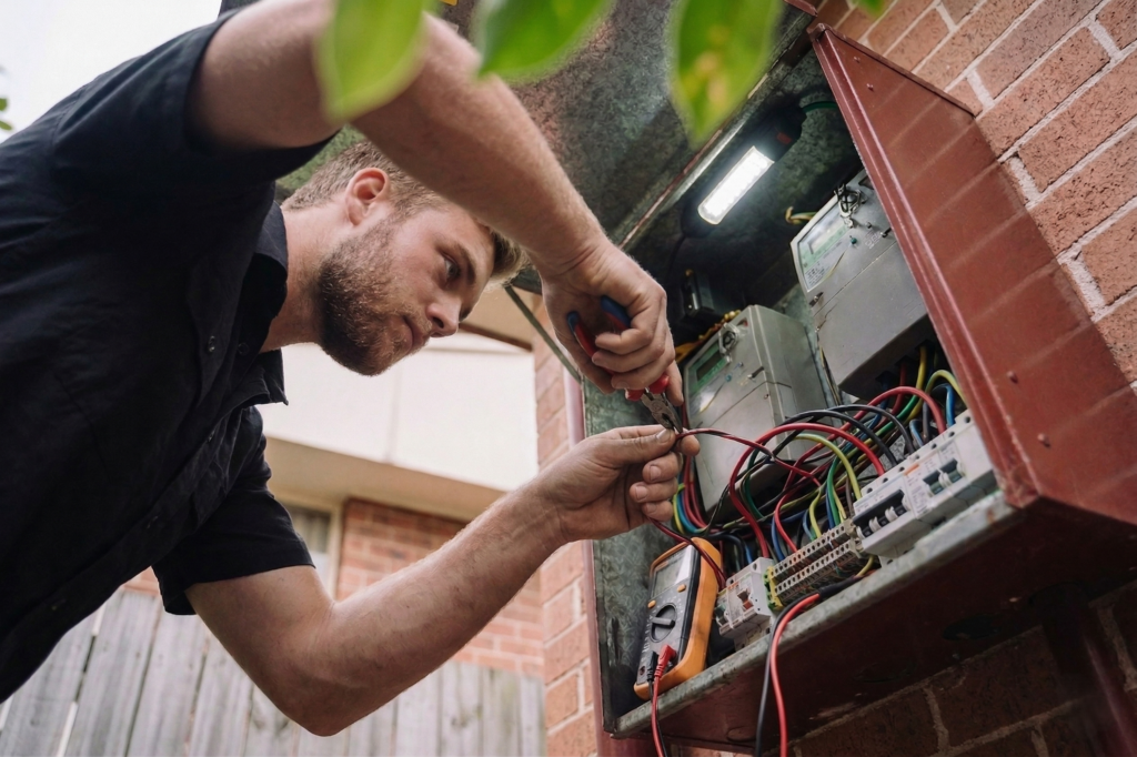 Breakfast Point electrician performing electrical work